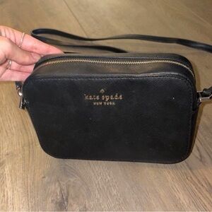 Kate Spade Black Crossbody Bag with Gold Accents